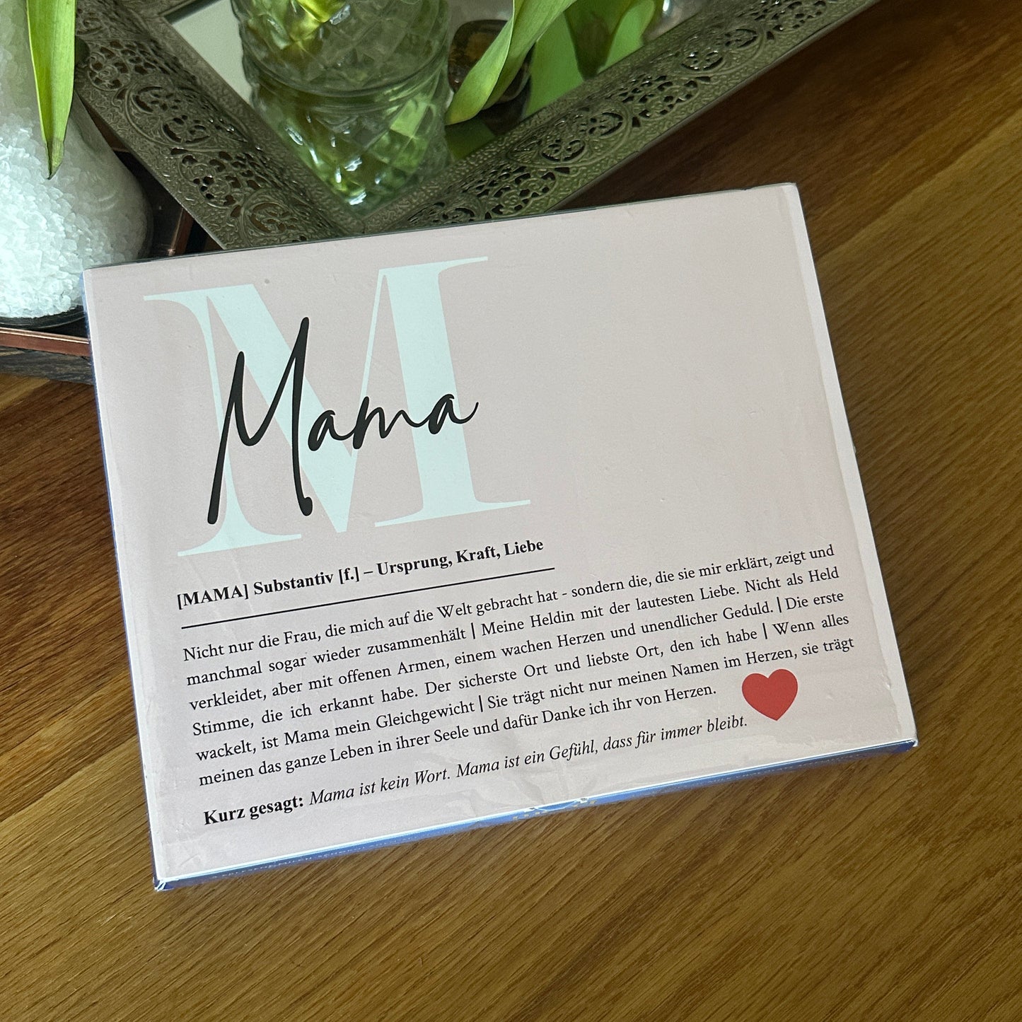 Mama Geschenk-Set: Merci Cover (Vorder- & Rückseite) + Rubbelkarte mit Umschlag (Weiß)