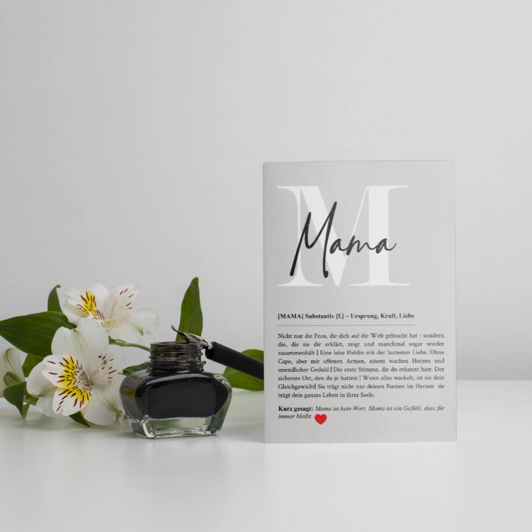 Muttertags Geschenk Grußkarte A6 mit Umschlag (Weiß)