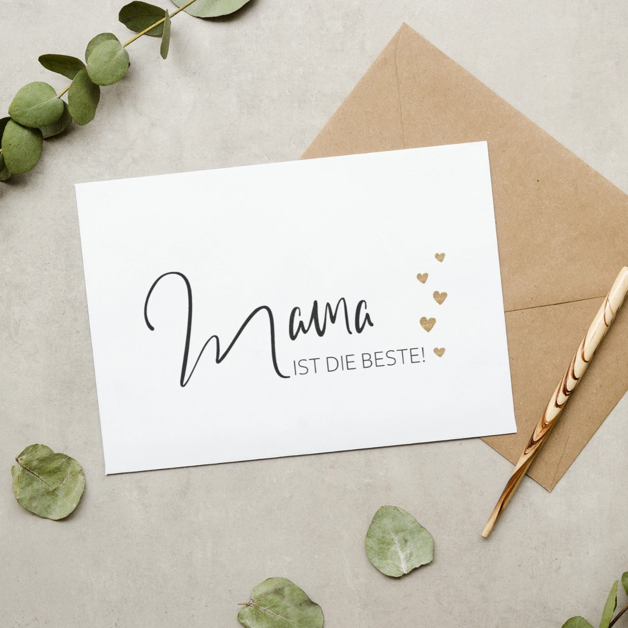 Mama Geschenkset: Rubbelkarte & Poster – mit Umschlag (Weiß)